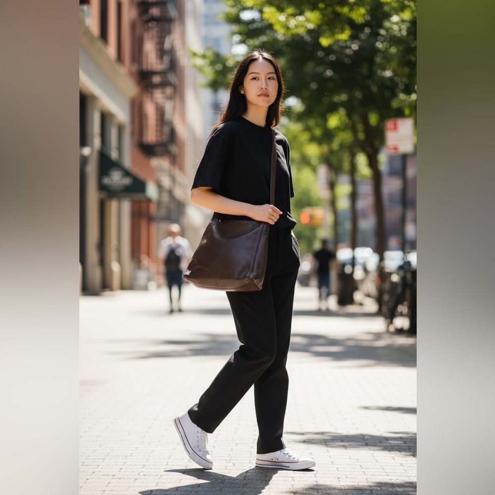 Charter Club Vintage Brown‎ Leather Purse Shoulder Bag Classic Career Office